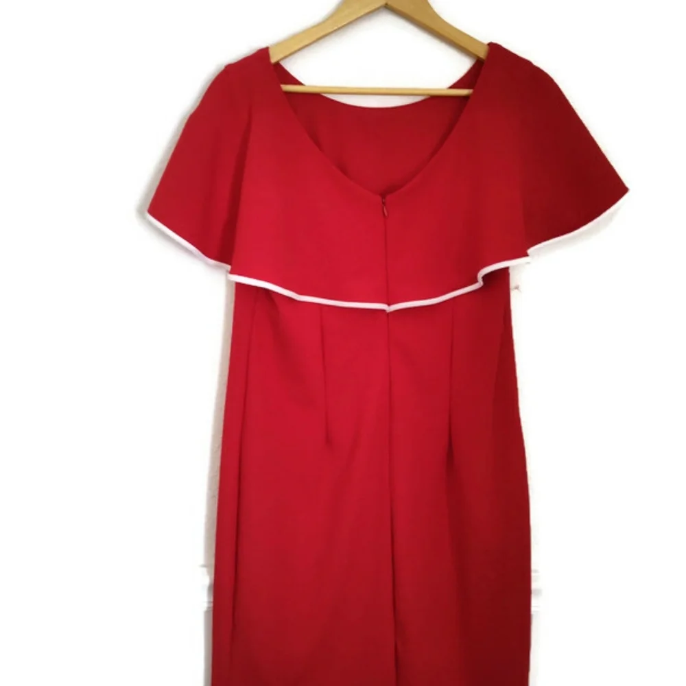 True Red Glamour Dress Vintage Design So beautiful!! Size 14 - Picture 3 of 6
